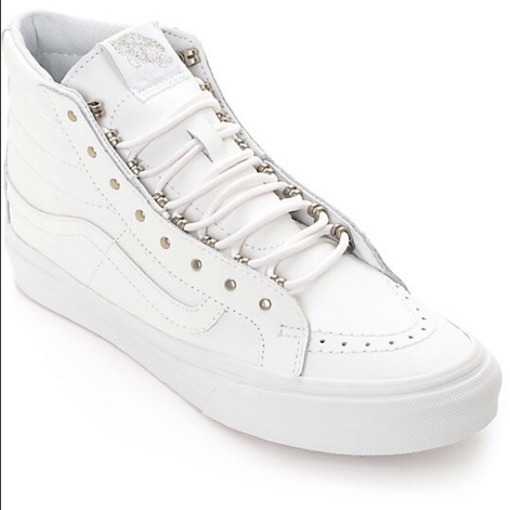 WHITE LEATHER VANS